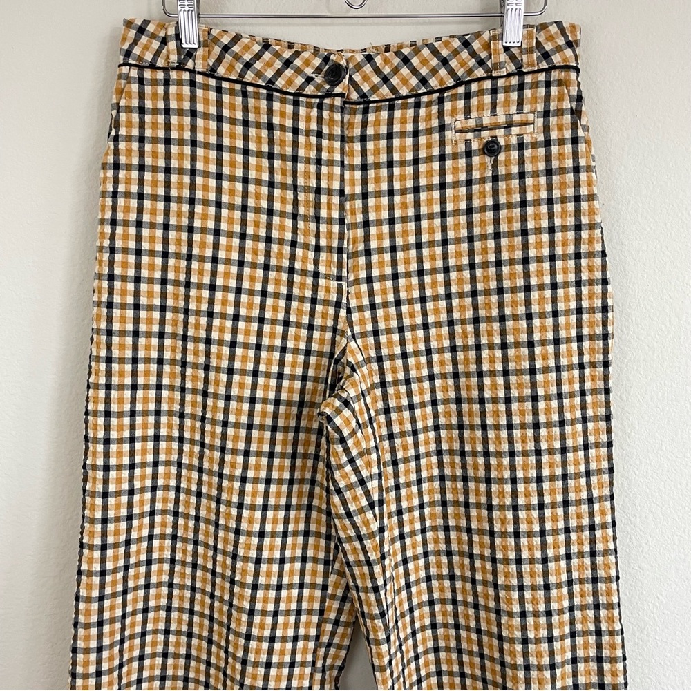 Maeve High-Rise Seersucker Wide Leg Plaid Trousers Size 12 by Anthropologie - Picture 6 of 11